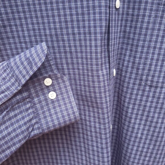 Timberland Men’s XL Plaid Button-Up Shirt Navy White Blue Dress Casual NWOT - Picture 7 of 8